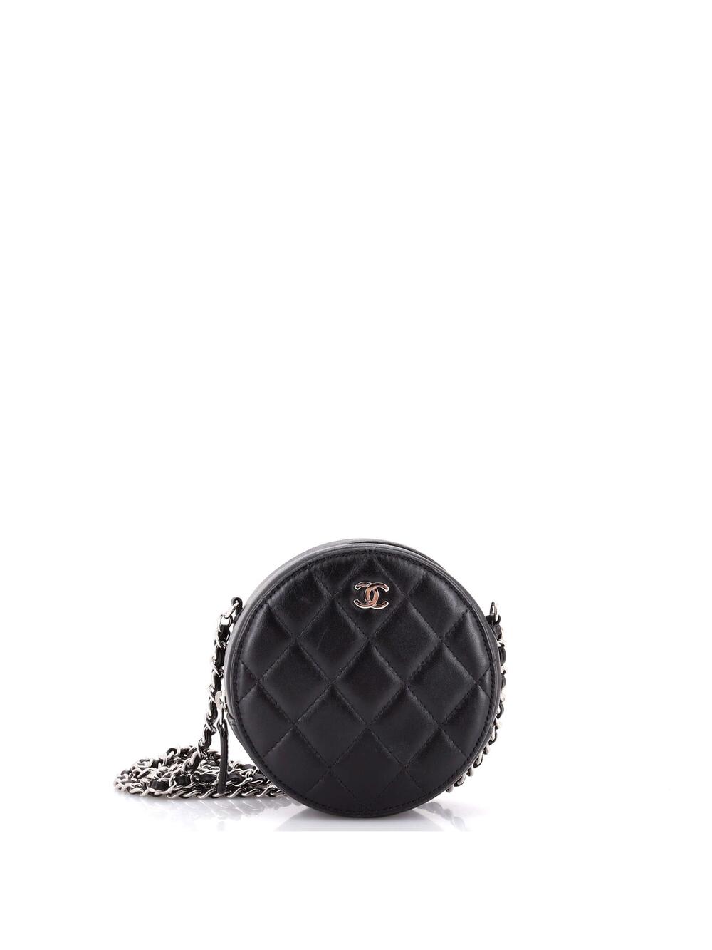 Chanel Round Clutch With Chain Quilted #263934C22B